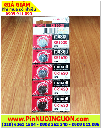 COMBO 1vỉ 5viên Pin Maxell CR1620 lithium 3v chính hãng _Giá chỉ 85.000đ/ vỉ 5viên